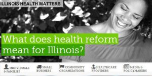 Screenshot of the Illinois Health Matters home page.